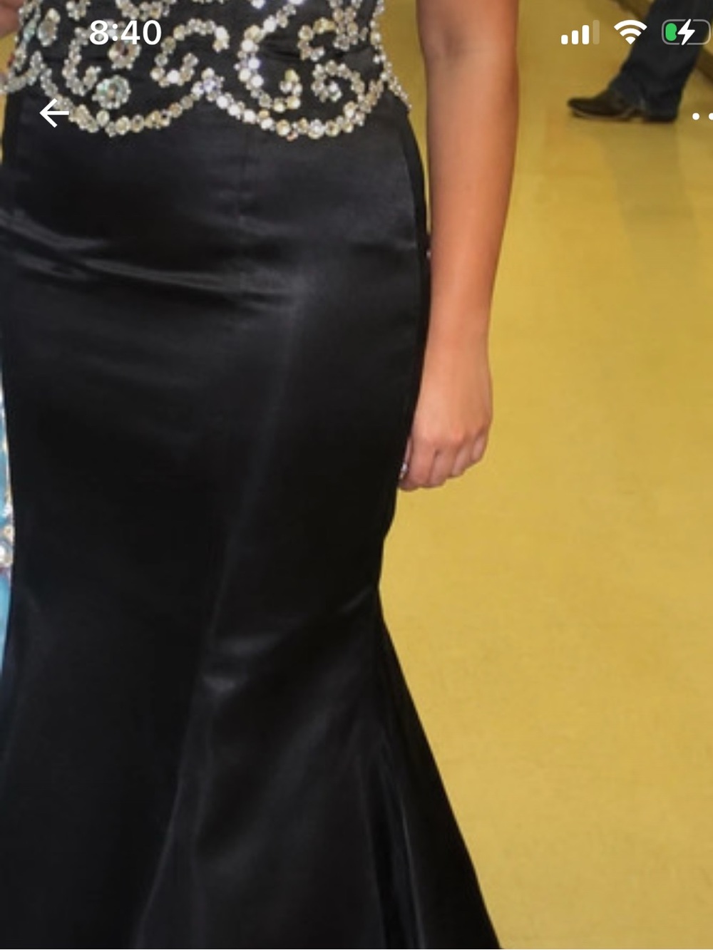 Sherri Hill Black Satin Mermaid Evening Gown